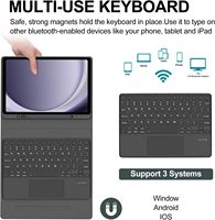 Casing Keyboard Nirkabel dengan Trackpad Lepas Pasang Magnetik Slim Folio untuk Samsung Galaxy Tab A11 Plus 2025 A9 Plus 11 inci 2023