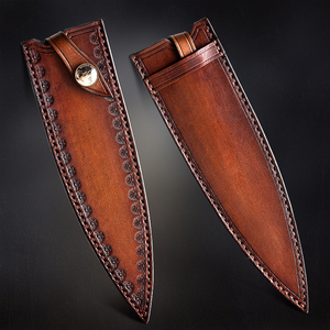 Cao cấp chất lượng nhà bếp đầu bếp dao da Vỏ bọc bảo vệ lưỡi dao Bìa Nâu - Product Image 5