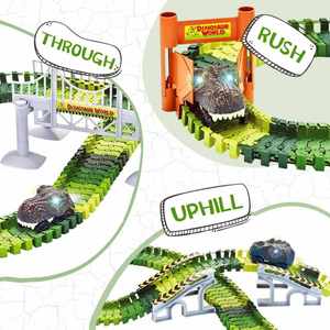 Juego de Pista Flexible para Carreras de Autos Oem Toys 156, Crea tu Propio Mundo, con 2 Autos de Dinosaurios Geniales para Niños - Product Image 3