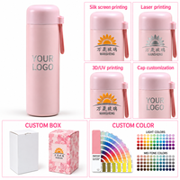 Bouteille d'eau portable mignonne et personnalisée pour enfant, 10 oz ou 14 oz, en acier inoxydable 304, à double paroi, isolée sous vide, avec couvercle, idéale pour le camping et le sport