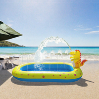 Aufblasbarer Dinosaurier-Kinderpool aus PVC für Garten, Rasen und Strand - Wassermatte und Spaßiges Wasserspielzeug für den Sommer