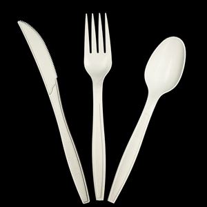 أدوات مائدة بلاستيكية قابلة للتحلل صديقة للبيئة من مادة CPLA، طقم 150 قطعة يشمل شوك وملاعق وسكاكين متينة وقوية - Product Image 6