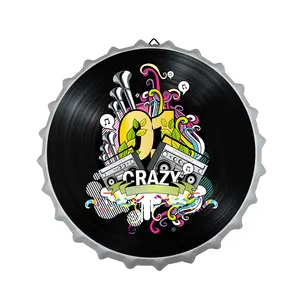 ป้ายโลหะสั่งทำขนาด 35 ซม. - พิมพ์ลาย UV ฝาขวดเบียร์ร็อคกี้ สำหรับตกแต่งผนัง - Product Image 1