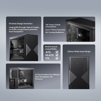 Boîtier de PC de bureau Golden Field Qingyao Lite flambant neuf, gestion des câbles intégrée, côtés entièrement transparents, refroidissement liquide 360°, gaming ATX