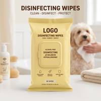 Lingettes de toilettage pour chiens et chats, sans alcool, pH équilibré, 50 g/m², extra épaisses, motif nacré, avec couvercle à clapet, boîte de 80 lingettes en vrac