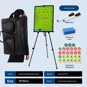 Lavagna Tattica per Allenatori di Calcio Tipo Staffa in PVC Verde/Nero con Diagrammi Dimostrativi Magnetici Cancellabili - Product Image 6