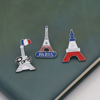 Épinglette en métal personnalisée avec logo, Tour Eiffel de Paris, souvenir de voyage, imprimé, badge tendance de luxe, cadeau