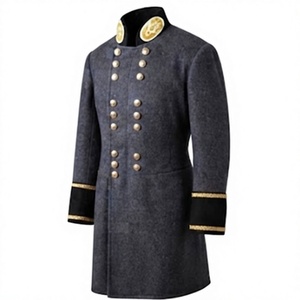 Vintage Medieval <b>Men's</b> <b>Overcoat</b> Woolen Frock Coat Handmade Embroidered Style Winter Outerwear - Product Image 1
