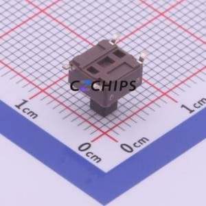 DTSM-644K-S-V-T/R Tactile Switch SMD-4P,6.2x6.2mm Switch Single Pole Single Throw Rectangle Button 1N Vertical Mount - Product Image 2