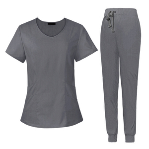 Bán Buôn Ngắn Tay Áo Độ Đàn Hồi Tops Quần Đồng Phục Bệnh Viện Đồng Phục Phụ Nữ Quần Áo Y Tế Điều Dưỡng Tẩy Tế Bào Chết Uniform Set - Product Image 5