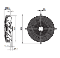 Ebmpapst S4D500-AD03-01 400V AC 500mm Ventilateur d'extraction industriel Ventilateurs à flux axial pour système de ventilation d'air
