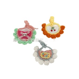Cotton Crocheted <b>Doll</b> Bibs Color Blocking Unisex Baby <b>Accessories</b> 13cm 10cm Handmade Cute Pattern For <b>Doll</b> Clothes - Product Image 1