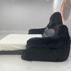 Letto a Muro in Legno Massello con Design di Mostro Bidimensionale Gorilla King Kong, Arredamento per Camera da Letto di Grandi Dimensioni - Product Image 4