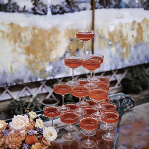 Verre à cocktail en forme de tour pour mariage, empilable 3 couches, 5 couches, 6 couches, verre à pied haut créatif pour cérémonie d'ouverture, hôtel - Product Image 2