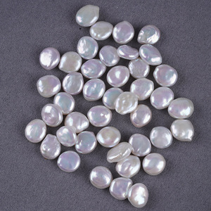 Accessoires de bijoux DIY personnalisables, perles d'aquaculture d'eau douce recyclées, bouton blanc, lumière forte, 8-9 mm, couleur personnalisée - Product Image 4