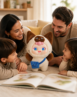 Robot compagnon éducatif et divertissant en peluche avec interaction vocale et tactile, LED, Wi-Fi, compagnie émotionnelle