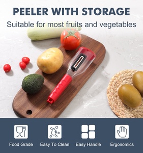 Machine à éplucher les pommes en acier inoxydable, gadgets de cuisine, vidéo éplucheur de carottes magiques à la mangue - Product Image 6