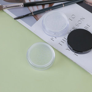 Round Flip Top Plastic Cosmetic Packaging Loose Powder <b>Box</b> With Mesh Lid For <b>Makeup</b> Storage - Product Image 3