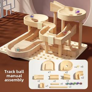 Course de marbre en bois pour enfants blocs de construction en bois jouets et ensemble de <span class=keywords><strong>jeu</strong></span> de Construction piste de marbre labyrinthe <span class=keywords><strong>jeu</strong></span> STEM jouets d'apprentissage - Product Image 6