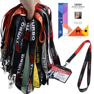 Bestom Custom Dye Sublimation Lanyard Thermal Transfer Printing Eco-Friendly Durable Polyester ID Badge Holder Breakaway <b>Hook</b> - Product Image 1