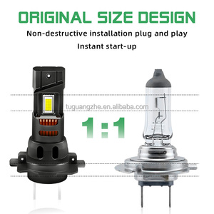 Tgz Phụ Kiện Xe Hơi thay thế ống đồng & quạt tản nhiệt dẫn Bóng đèn H7 LED tự động chuyển đổi Đèn pha độ sáng chiếu sáng - Product Image 5