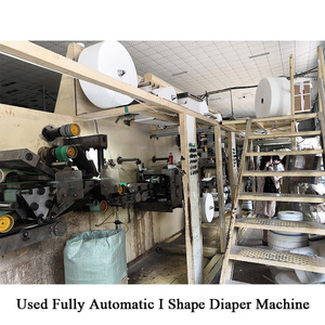 Ligne de production de machines de fabrication de couches pour bébé<span class=keywords><strong>s</strong></span> de seconde main de type I entièrement automatisée pour bébé <span class=keywords><strong>S</strong></span> M L XL