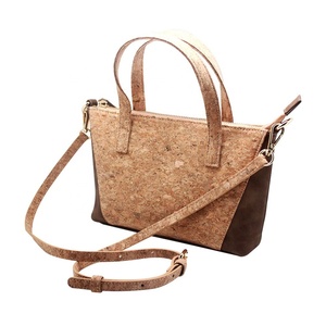 Bolso de Corcho Estilo Francés Natural Boshiho con Correa de Cuero, Bolso Tote de Corcho, Bolso Cruzado de Corcho y Cuero para Compras - Product Image 1