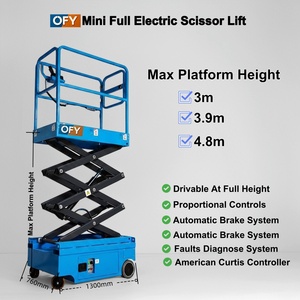 Piattaforma di Sollevamento Automatica OFY 3-4.8M, Elevatore a Forbice Elettrico Portatile con Capacità di 100kg per Spazi Ristretti - Product Image 5