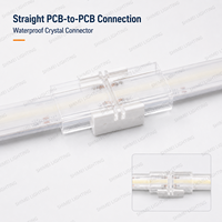 Connecteur à clip en cristal étanche pour bande LED COB monocouleur 2 broches 8mm 10mm, en forme de L, à extrémité simple ou double, avec câble