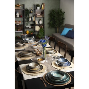 Excelsa Atena Ensemble de 6 assiettes en céramique vertes de 27 cm de diamètre Assiettes en céramique pour dîner - Product Image 5