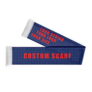 Fast Delivery Custom Design Cheap 15x150cm Printing Knitting Worldup Polyester Football Club Custom Fan Scarf