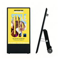 Écran publicitaire mobile LCD sans fil alimenté par batterie, signalisation numérique portable de qualité supérieure, 43 à 55 pouces, pour les événements de magasins de luxe