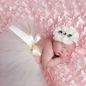 Реквизит для фотосъемки новорожденных, наборы с пачкой, повязка на голову с цветами для фотосъемки, наряд принцессы для фотосъемки новорожденных девочек