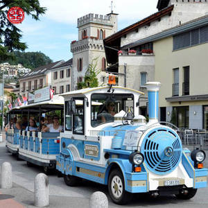 Parque <span class=keywords><strong>de</strong></span> atracciones Diesel Trackless <span class=keywords><strong>Tren</strong></span> turístico grande 40 60 80 Pasajero - Product Image 2