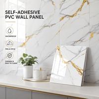 Autocollants muraux en PVC doré pour fond TV, décor auto-adhésif, étanche, résistant à l'humidité, panneaux intérieurs, rayures, carreaux, épaisseur 2 mm, moderne