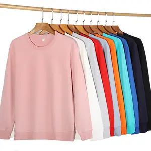 High quality pullover plain 100% polyester hoodies sweatshirt men women custom printing sublimation blanks crewneck sweatshirts