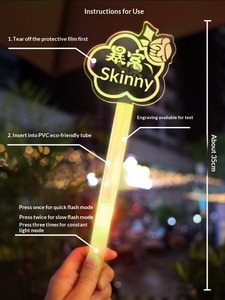 Richshining Ventaglietti LED Personalizzati a Forma Libera per Concerti, Effetto Neon, Logo in Acrilico, Cambio Colore, Alimentazione a Batteria, per Feste di <span class=keywords><strong>Laurea</strong></span> ed Eventi - Product Image 3