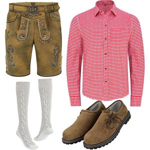 Lederhosen bavaroises personnalisées pour hommes, costume traditionnel en cuir pour l'Oktoberfest, taille adulte réglable - Product Image 1