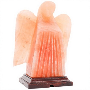 Lámpara de Sal Rosa del Himalaya con Forma de Ángel, Certificación CE UL, Luz Nocturna, Tallada a Mano, Lámpara de Sal de Cristal Natural, Venta al por Mayor - Product Image 1
