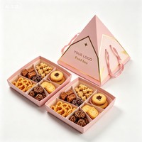 Individuell Bedruckte Pyramidenförmige Geschenkbox mit Griff, Recycelbare Papier-Verpackungsbox für Kekse, Gebäck und Macarons, Ideal für Bäckereien und Süßigkeiten-Geschenke