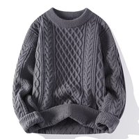 Pull en coton personnalisé pour homme, col rond, grande taille, anti-rides, anti-rétrécissement, chaud