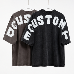 Camiseta Oversize de Algodón Grueso Personalizada con Gráfico Fotográfico Lavado, Estilo Boxy Streetwear, Marca Privada para Hombre - Product Image 1