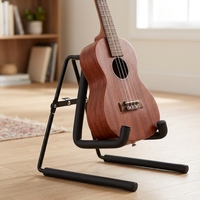 Custom Logo Heavy Duty Waterproof Ukulele & Bass Stand HY-305 Iron Frame Non-slip Rubber Feet Music Store Wholesale