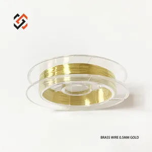 Alambre de latón coloreado para manualidades, alambre de abalorios de 0,5mm en oro, de alta calidad, venta al por mayor