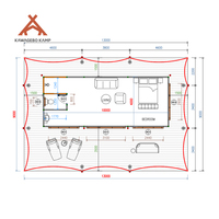 Tentes de glamping de luxe Kawagebo Kamp (KK) 43' x 30' pour 2 personnes, imperméables en PVDF, avec salle de bain