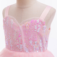 Vestido de lujo rosa con lentejuelas princesa magia mala bruja Cosplay traje de actuación vestido de fiesta de cumpleaños para niñas