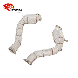 Downpipe in acciaio inossidabile con scudo termico per <span class=keywords><strong>Cayenne</strong></span> <span class=keywords><strong>S</strong></span> 3.6L V6 <span class=keywords><strong>Turbo</strong></span> migliora il flusso di scarico e il suono - Product Image 4