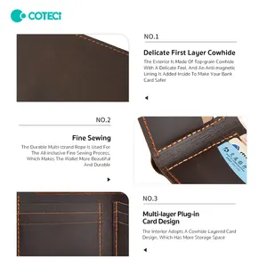 COTECi विंटेज क्रेज़ी हॉर्स लेदर यूनिसेक्स वॉलेट शॉर्ट फैशन असली काउहाइड कार्ड धारक ओपन क्लोजर पुरुषों और महिलाओं के लिए एक्सेसरी