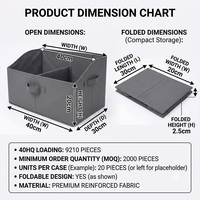 OEM/ODM Collection Behome : Cubes de rangement pliables à ouverture frontale en tissu triangulaire, écologiques, sans BPA, grande capacité, pour la maison et le bureau