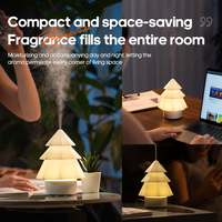 Diffuseur décoratif pour arbre de Noël, lumière LED à 7 couleurs changeantes, veilleuse, 120 ml, brume froide ultrasonique, mini aromathérapie USB pour la maison